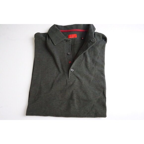 Isaia Solid Forest Dark Green Short Sleeve Cotton Polo Shirt Sz M BRAND NEW
